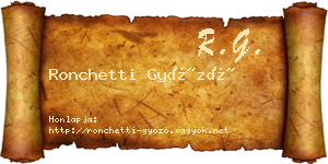 Ronchetti Győző névjegykártya